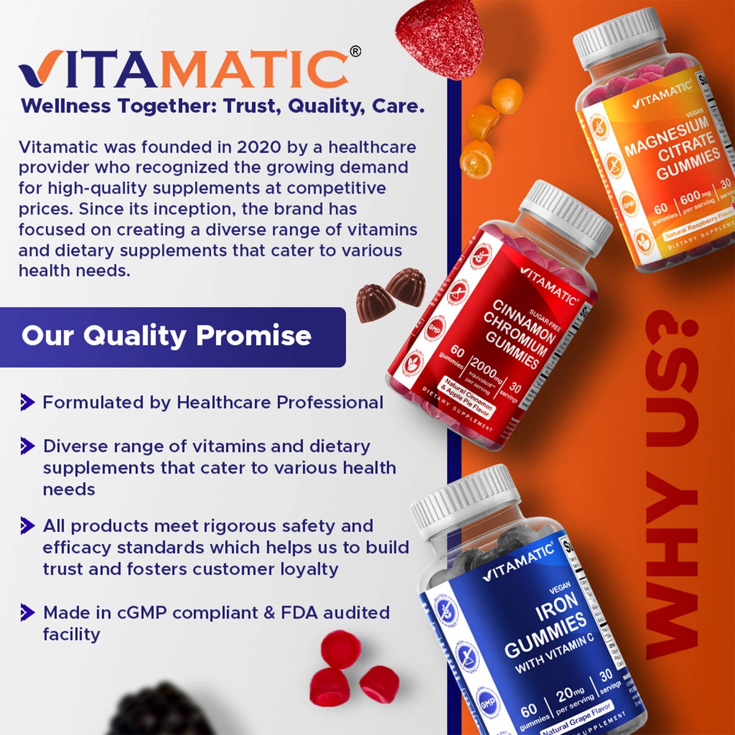 Vitamatic Hydrolyzed Collagen Gummies with Zinc and Biotin