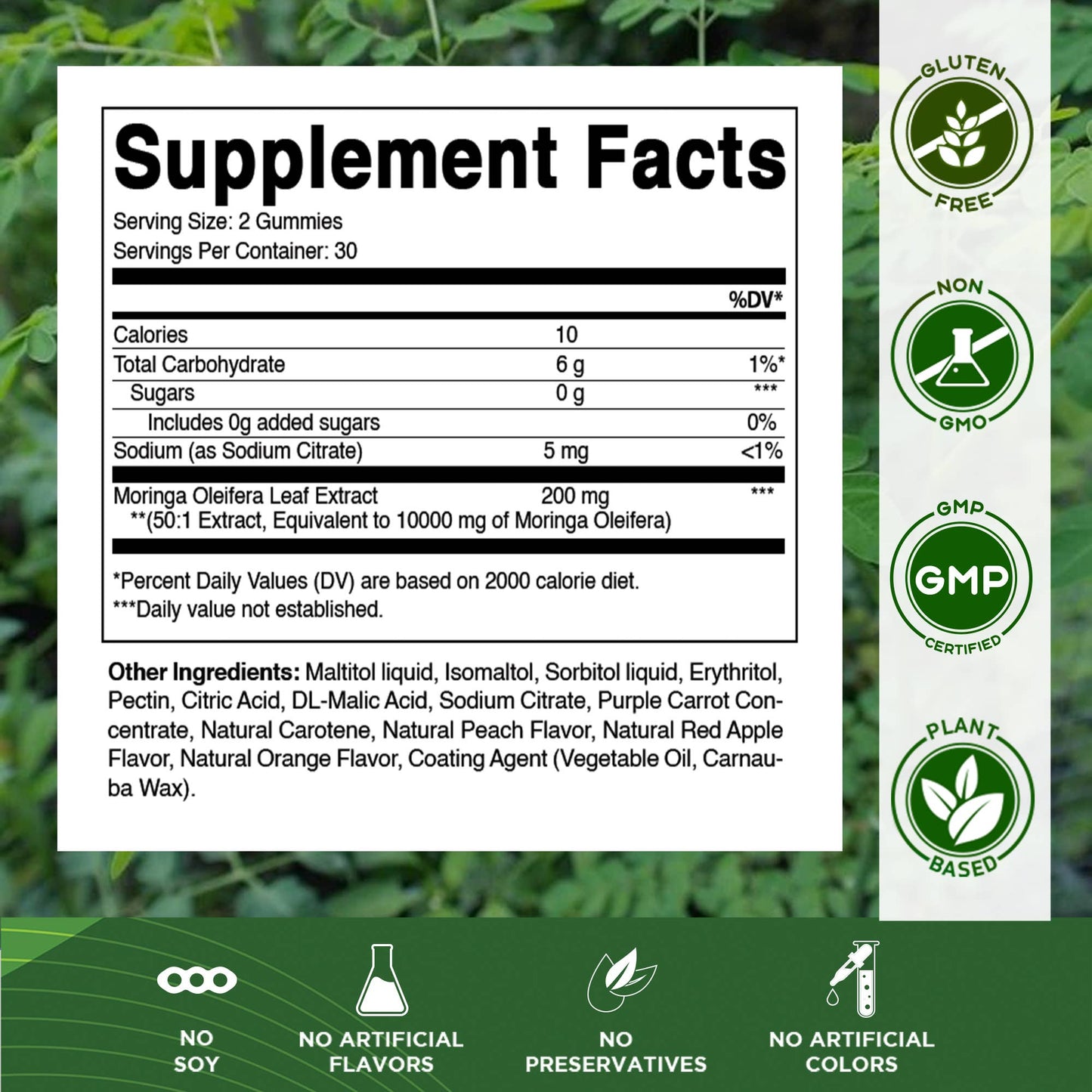 Vitamatic | Sugar Free Moringa Gummies 10000 mg | 60 Gummies