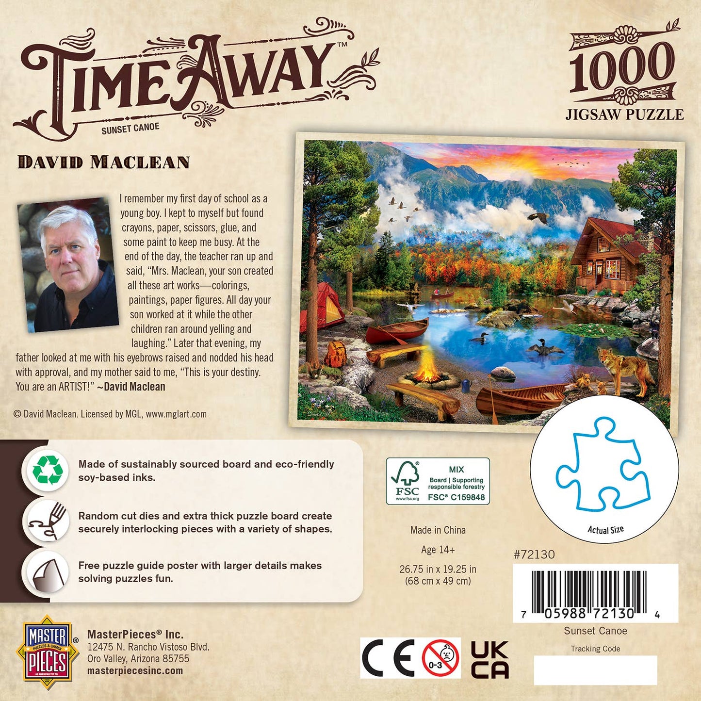 Time Away - Sunset Canoe 1000 Piece Puzzle