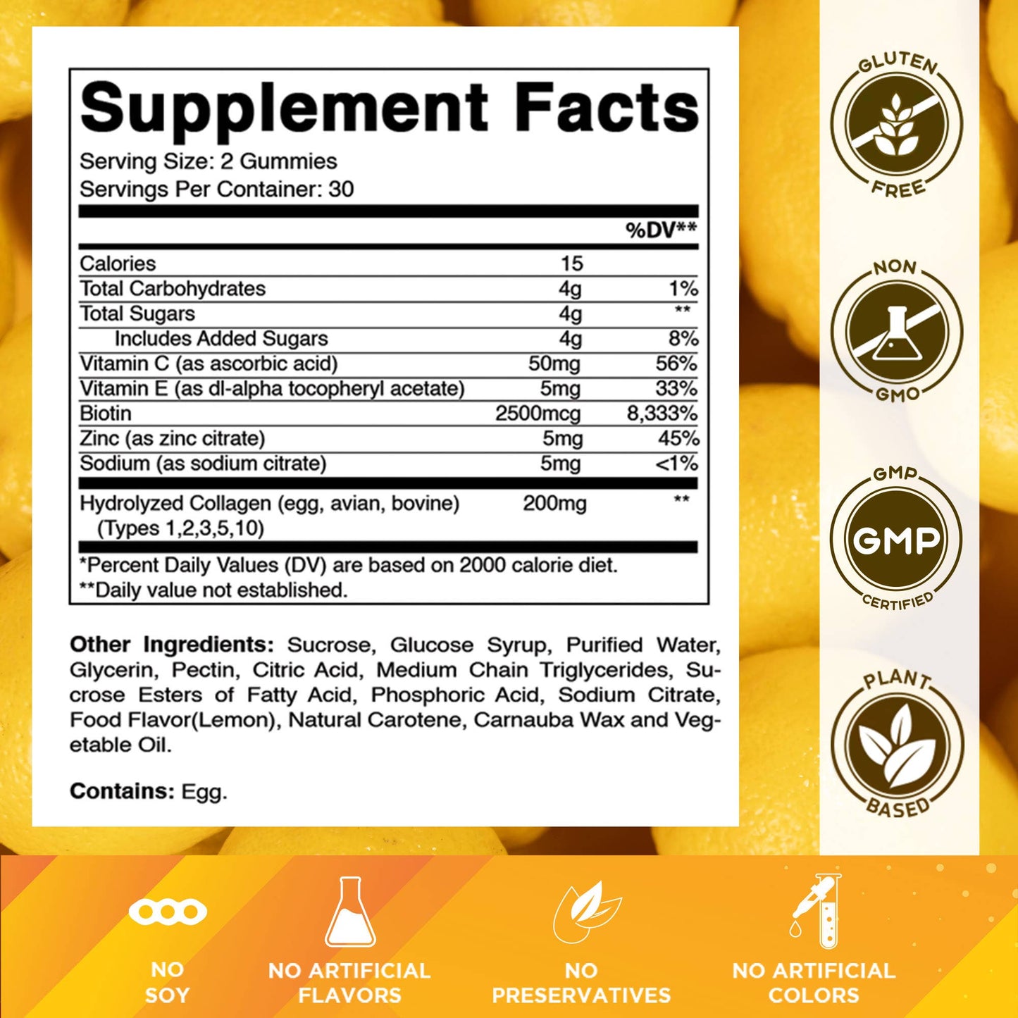 Vitamatic Hydrolyzed Collagen Gummies with Zinc and Biotin