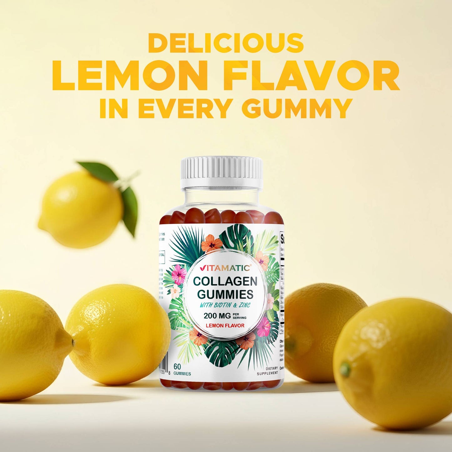 Vitamatic Hydrolyzed Collagen Gummies with Zinc and Biotin