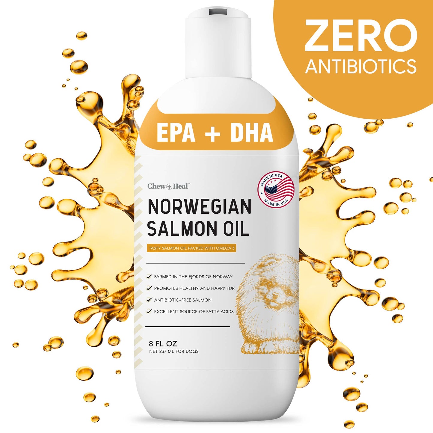 Norwegian Salmon Oil Skin & Coat Supplement for Dogs & Cats