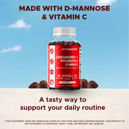 Vitamatic Cranberry with Probiotics | 60 Vegan Gummies