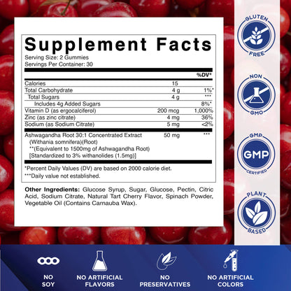 Vitamatic Ashwagandha 1500mg | 60 Vegan Gummies